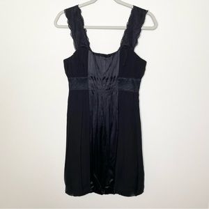 Diane Von Furstenberg Acanthe Silk Lace Trim Mini Dress Black Size 4